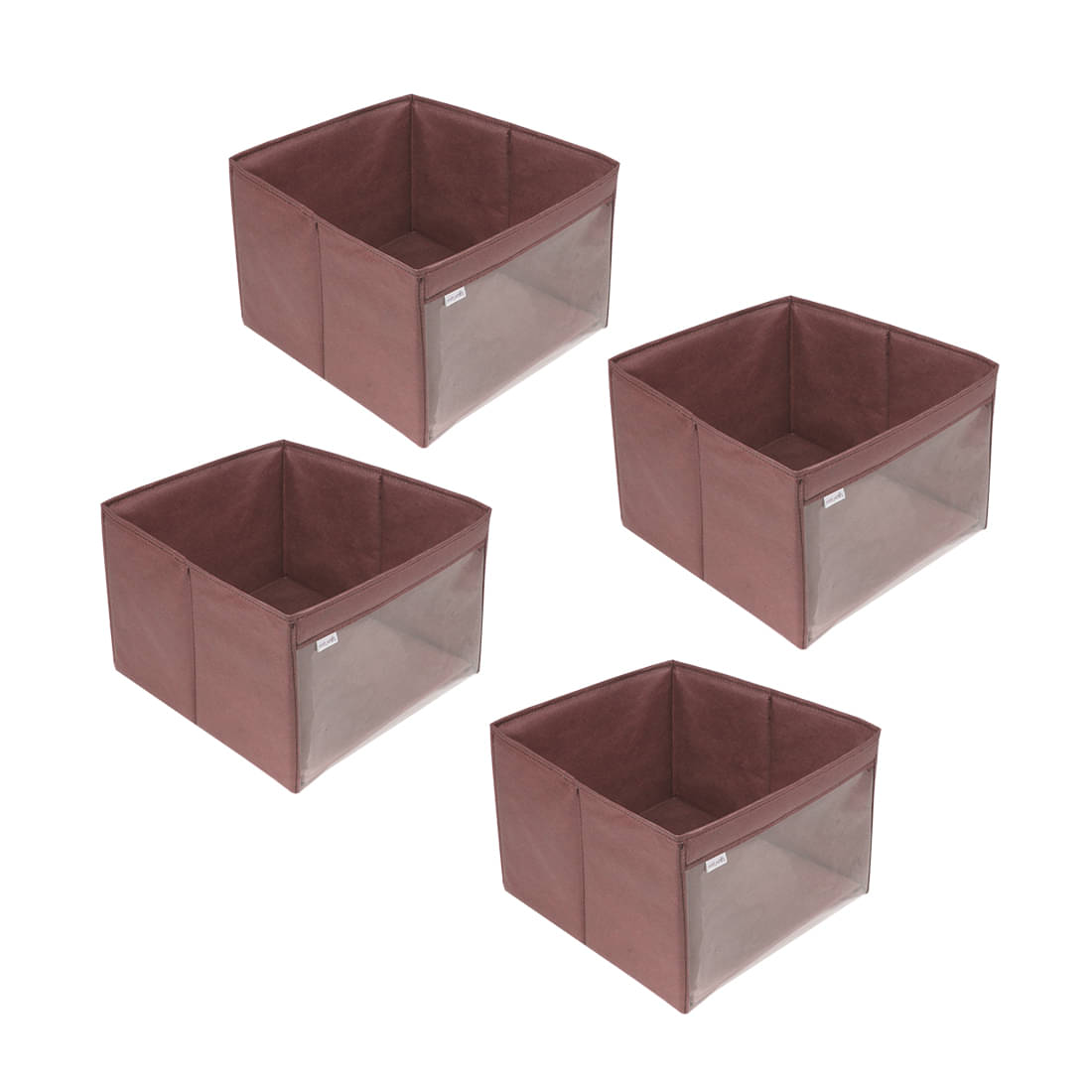     			PrettyKrafts Storage Box Organizer, Toys Storage for kids, cloth organizer with front transparent_Brown_4