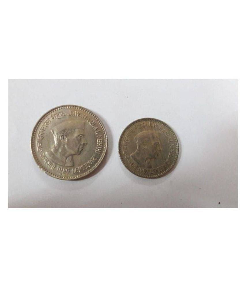     			Nehru Coin - 5 Rupi And 1 Rupi Coin - Combo Good For Collection -  GOOD FOR COLLECTION - GREAT FOR GIFTING