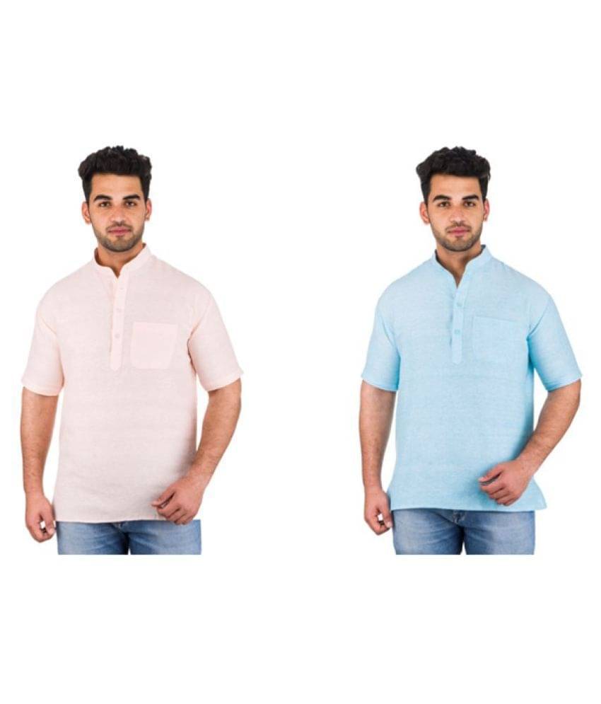 DESHBANDHU DBK Multi 100 Percent Cotton Kurta Pack of 2 DESHBANDHU DBK Multi 100 Percent Cotton Kurta Pack of 2