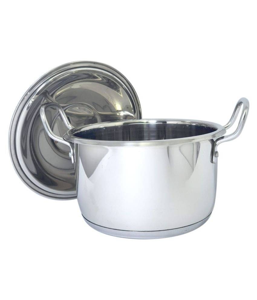 bartan hub Induction Pot No Coating Stainless Steel Tope 23 cm 3000 mL bartan hub Induction Pot No Coating Stainless Steel Tope 23 cm 3000 mL