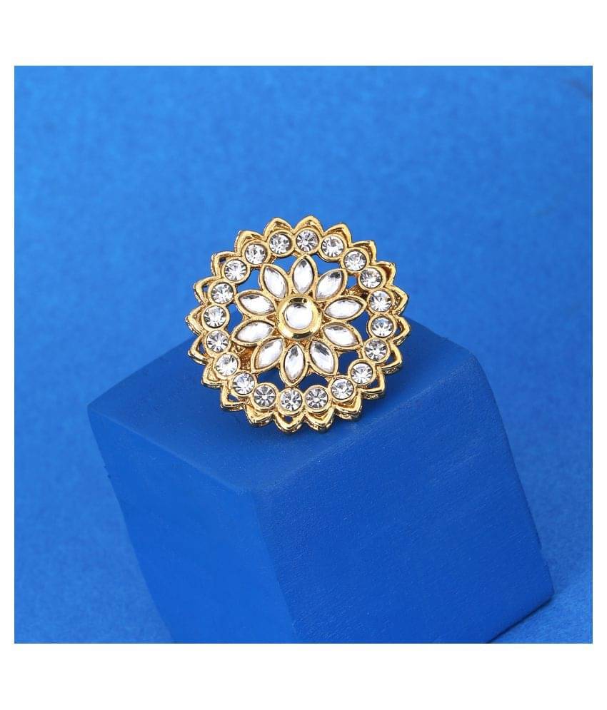     			Darshini Designs Golden Rings ( Pack of 1 )