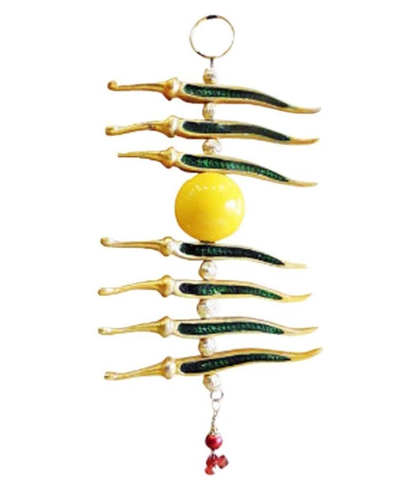     			Feng Shui Red & Yellow Nimbu Mirchi Wall Hanging Vastu Nimbu Mirchi Door Hanging Decorative