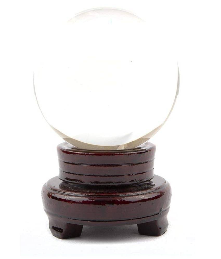     			Fengshui Crystal Revolving Gazing Ball with Wooden Stand