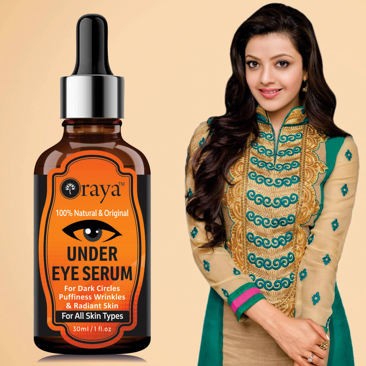     			ORAYA Under Eye Serum Enriched with Vitamin C, & Dark Circles, Puffiness & Wrinkles Serum- Face Serum 30 mL