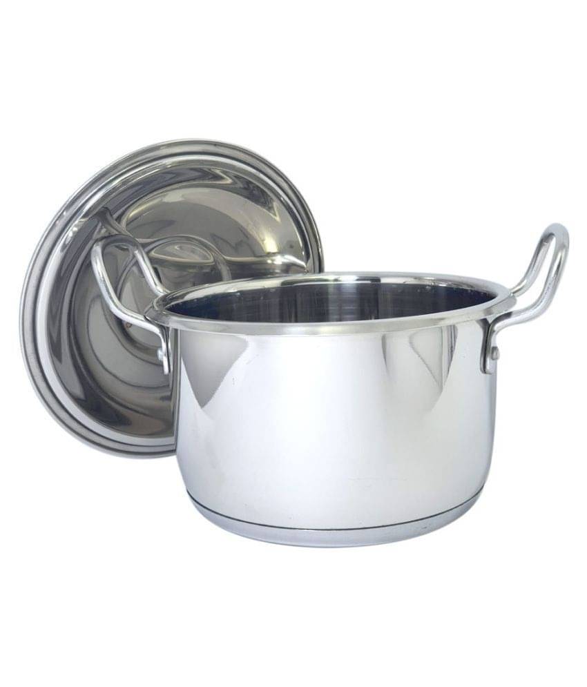 bartan hub Induction Tope No Coating Stainless Steel Tope 20 cm 2000 mL     			bartan hub Induction Tope No Coating Stainless Steel Tope 20 cm 2000 mL