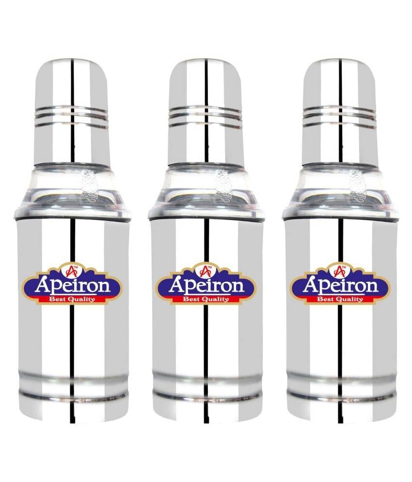     			APEIRON Steel Oil Container/Dispenser Set of 3 350 mL