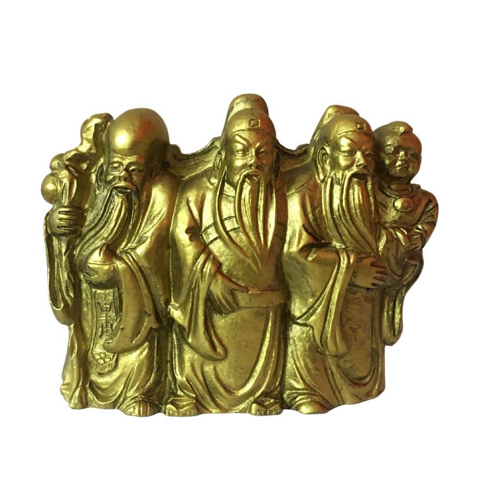    			Fuk LUK Sau Feng Shui for Wealth and Happiness - Brass