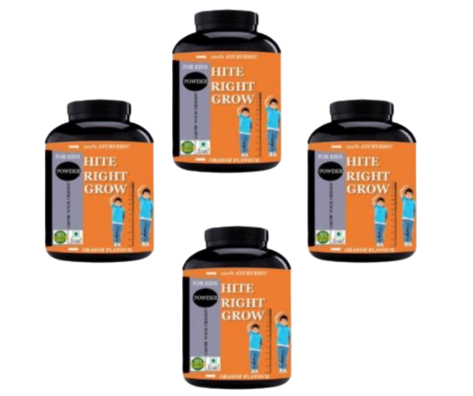Hindustan Herbal HITE RIGHT GROW (ONLY FOR KIDS) 0.4 kg Powder Pack of 4