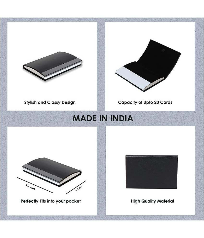 auteur 15-40 Multicolor Artificial Leather Professional Looking Visiting Card Holders for Men and Women Set of 2 (upto 15 Cards Capacity)