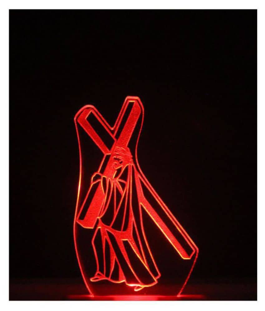 DIONA Night Lamp Jesus Christ Christian Lord 3D Illusion Color Changing Light