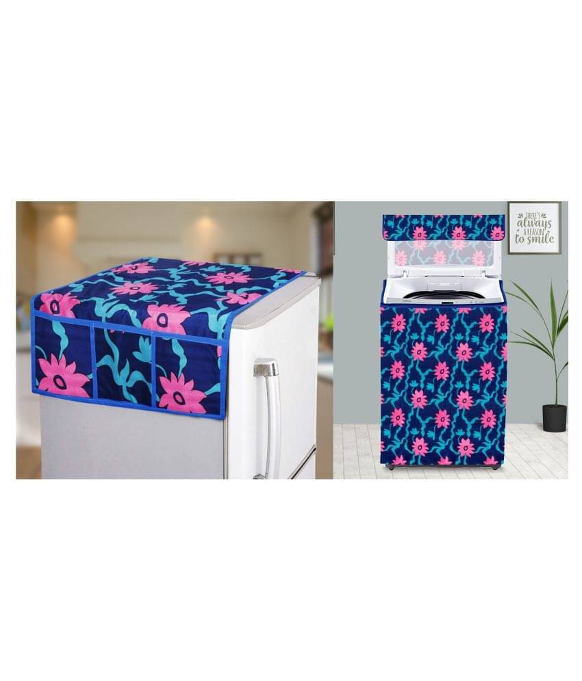 E-Retailer Set of 2 Polyester Pink Washing Machine Cover for Universal Top Load E-Retailer Set of 2 Polyester Pink Washing Machine Cover for Universal Top Load