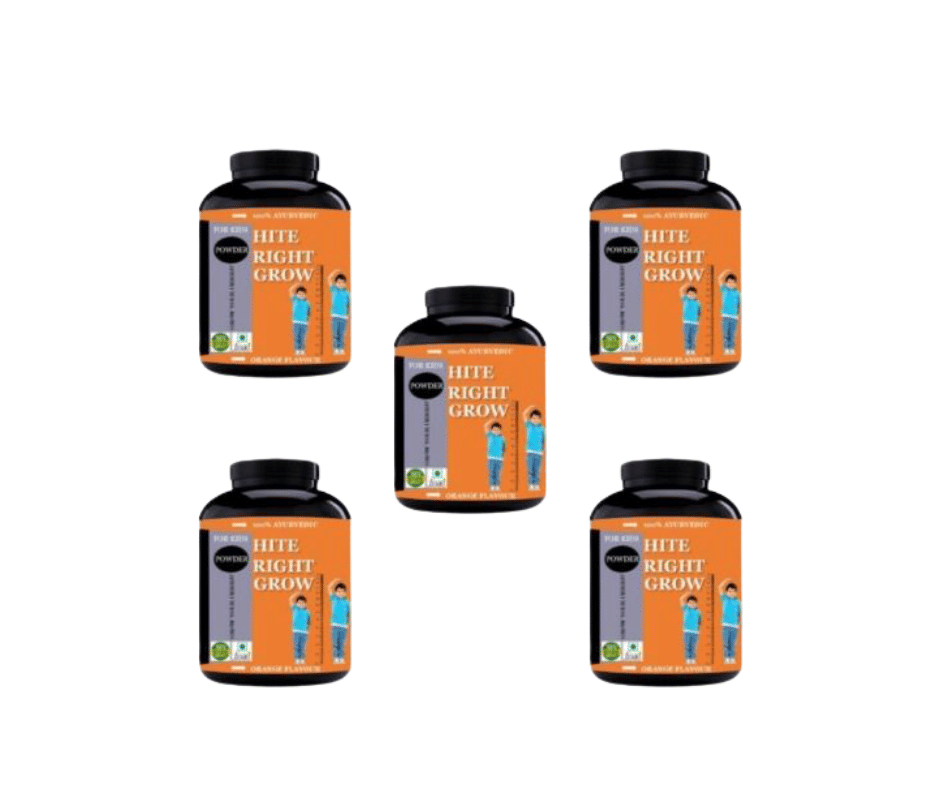 Hindustan Herbal HITE RIGHT GROW (ONLY FOR KIDS) 0.5 kg Powder Pack of 5