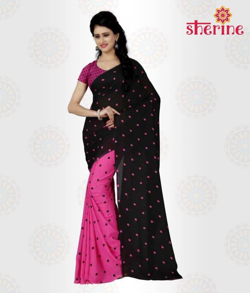     			ANAND SAREES Georgette Printed Saree With Unstitched Blouse Piece ( Multicolor )