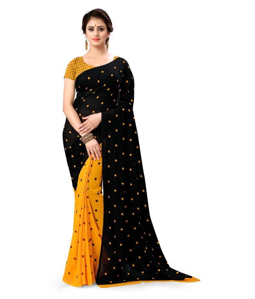 ANAND SAREES Georgette Printed Saree With Unstitched Blouse Piece ( Multicolor ) - Sarees | Buy online on ZillyBuy