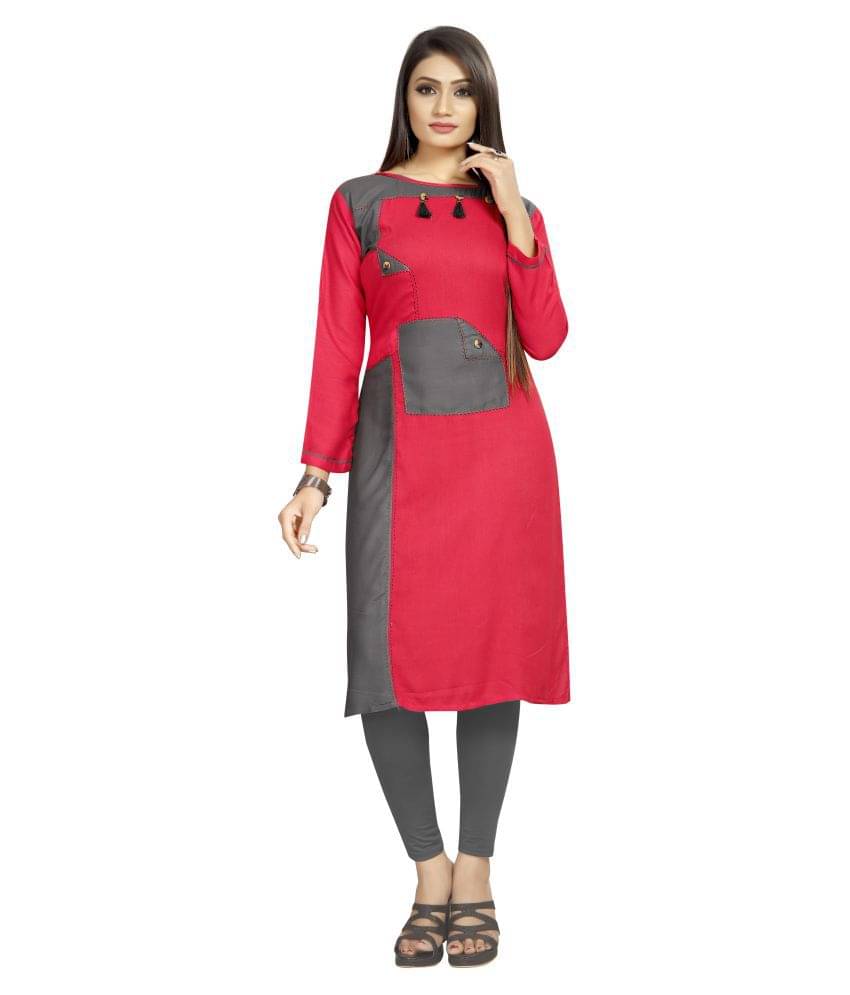 dk life style - Multicolor Rayon Women's Straight Kurti ( Pack of 1 ) dk life style - Multicolor Rayon Women's Straight Kurti ( Pack of 1 )