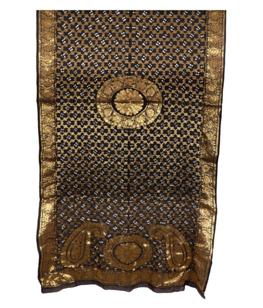     			Apratim Black Silk Banarasi Dupatta