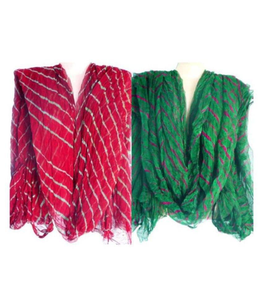     			Apratim Multicoloured Chiffon Leheria Dupatta