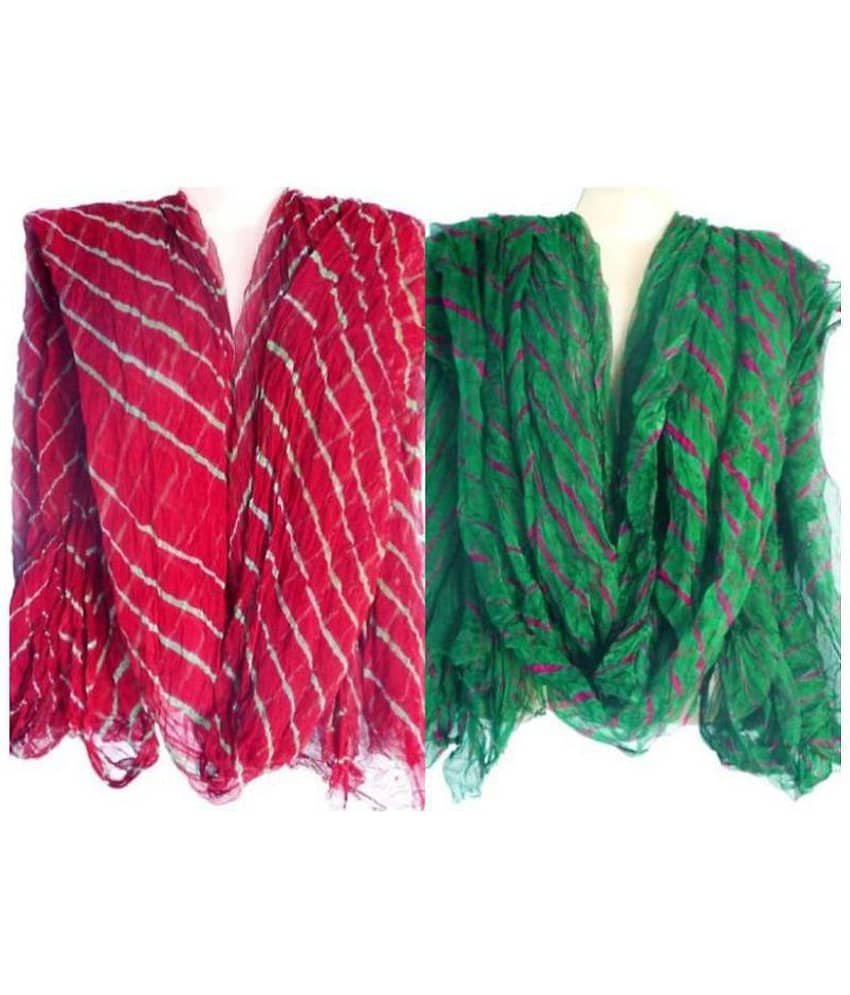 Apratim Multicoloured Chiffon Leheria Dupatta - Dupattas & Shawls | Buy online on ZillyBuy