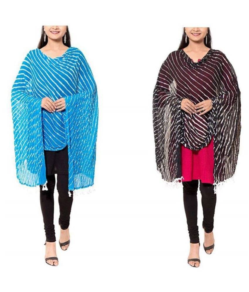     			Apratim Multicoloured Chiffon Leheria Dupatta