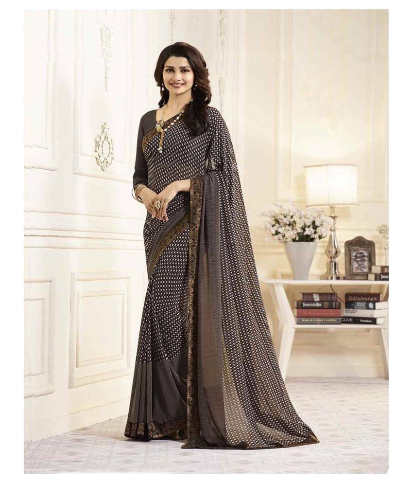 Gazal Fashions Chiffon Printed Saree With Unstitched Blouse Piece ( Multicolor ) Gazal Fashions Chiffon Printed Saree With Unstitched Blouse Piece ( Multicolor )