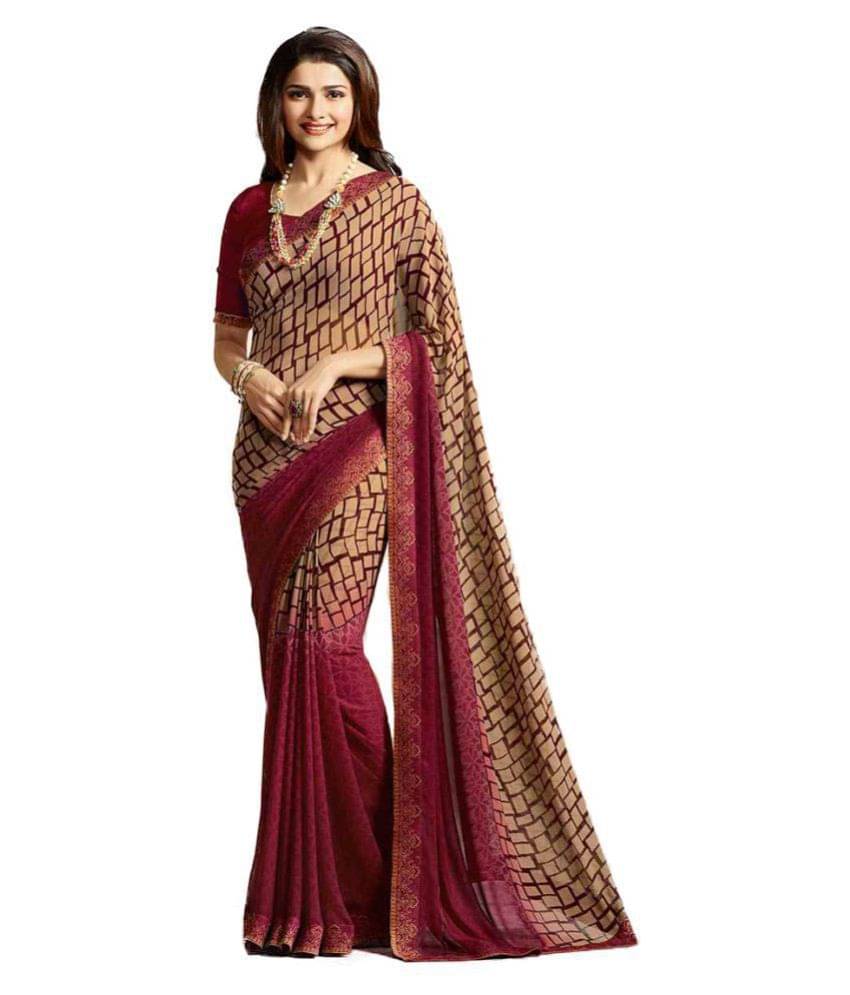 Gazal Fashions Chiffon Printed Saree With Unstitched Blouse Piece ( Multicolor ) Gazal Fashions Chiffon Printed Saree With Unstitched Blouse Piece ( Multicolor )