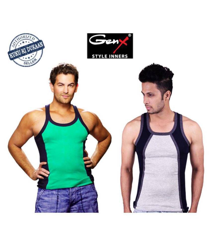 Genx Multi Sleeveless Vests Pack of 2 Genx Multi Sleeveless Vests Pack of 2