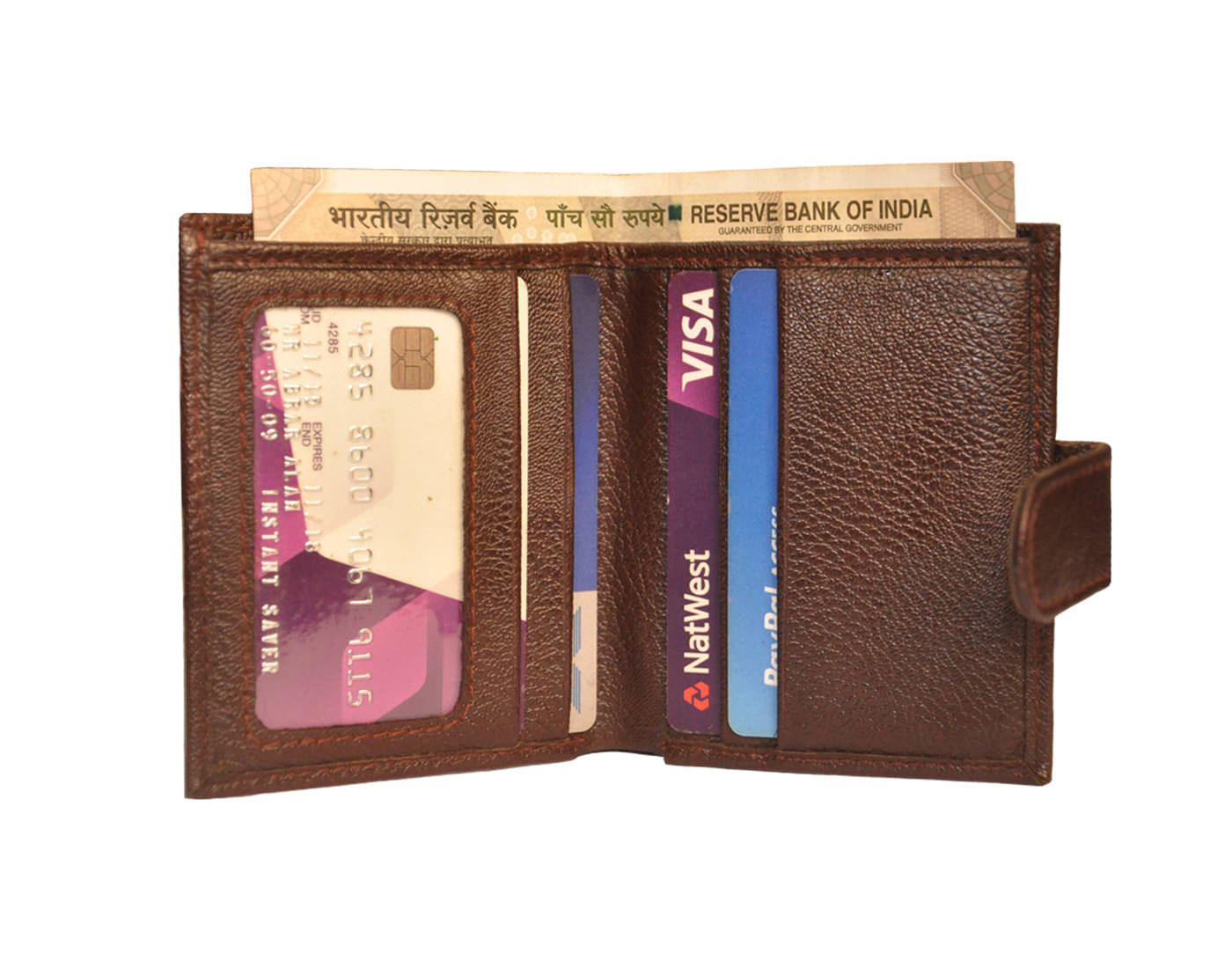 Handmade Artificial Leather Brown Credit Card Holder Handmade Artificial Leather Brown Credit Card Holder