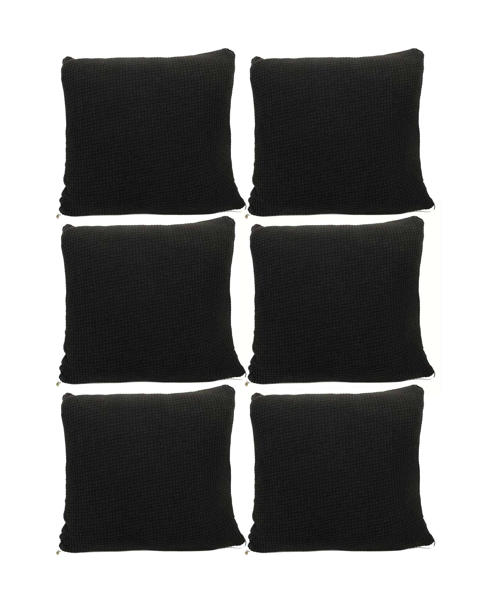     			House Of Quirk Set of 6 Polyester Cushion Covers 40X40 cm (16X16)
