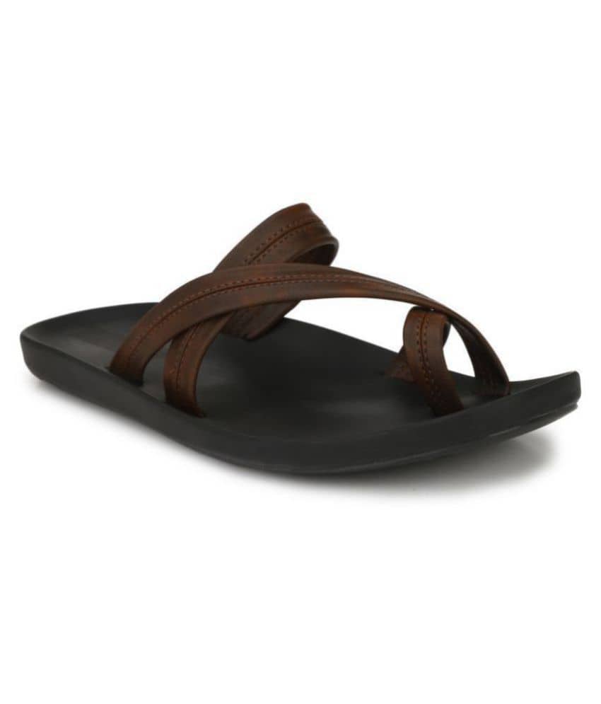Leeport - Brown PU Leather Slipper