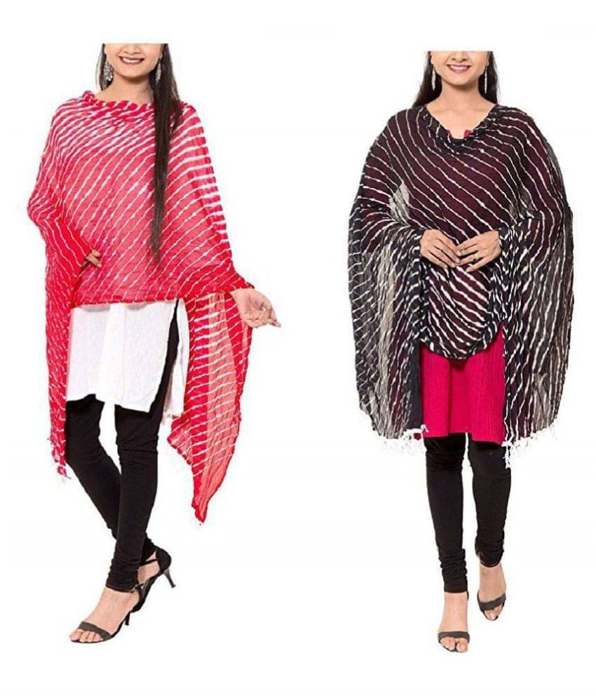 Raj Multicoloured Chiffon Leheria Dupatta Raj Multicoloured Chiffon Leheria Dupatta