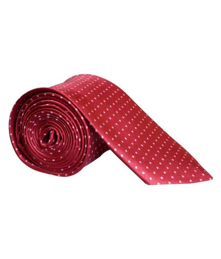 SUNSHOPPING Maroon Polka Dots Micro Fiber Necktie SUNSHOPPING Maroon Polka Dots Micro Fiber Necktie