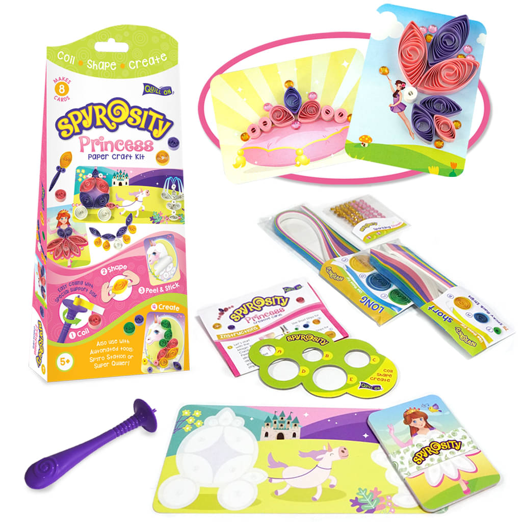     			Spyrosity Princess – Beautiful Princess Theme Pack for Fun Quilling Activity - Quick & Easy Arts & Crafts Kit – Creative Toy for Girls Age 5 & Above