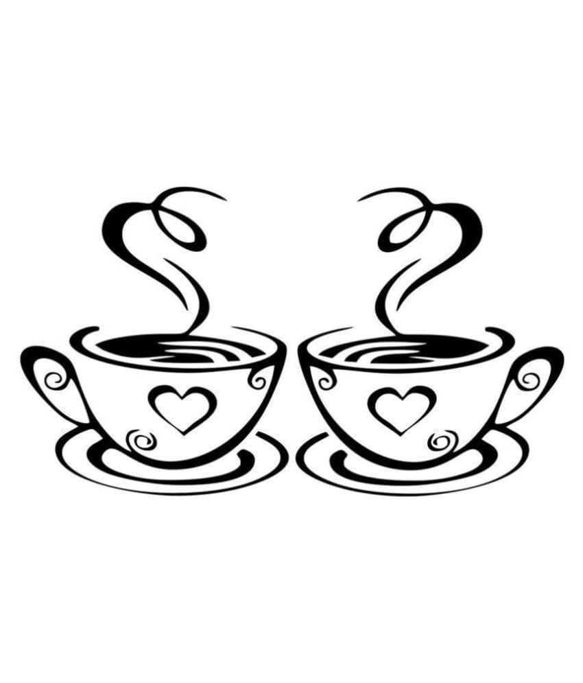 Asmi Collection Tea Coffee for Cafe, Restaurants, Kitchen Foods & Beverages Sticker ( 25 x 50 cms )