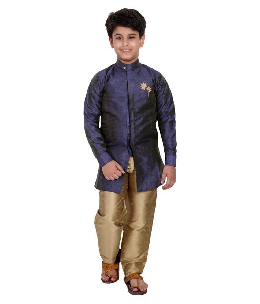     			Fourfolds Pack of 1 Boys Cotton Blend ( Blue )