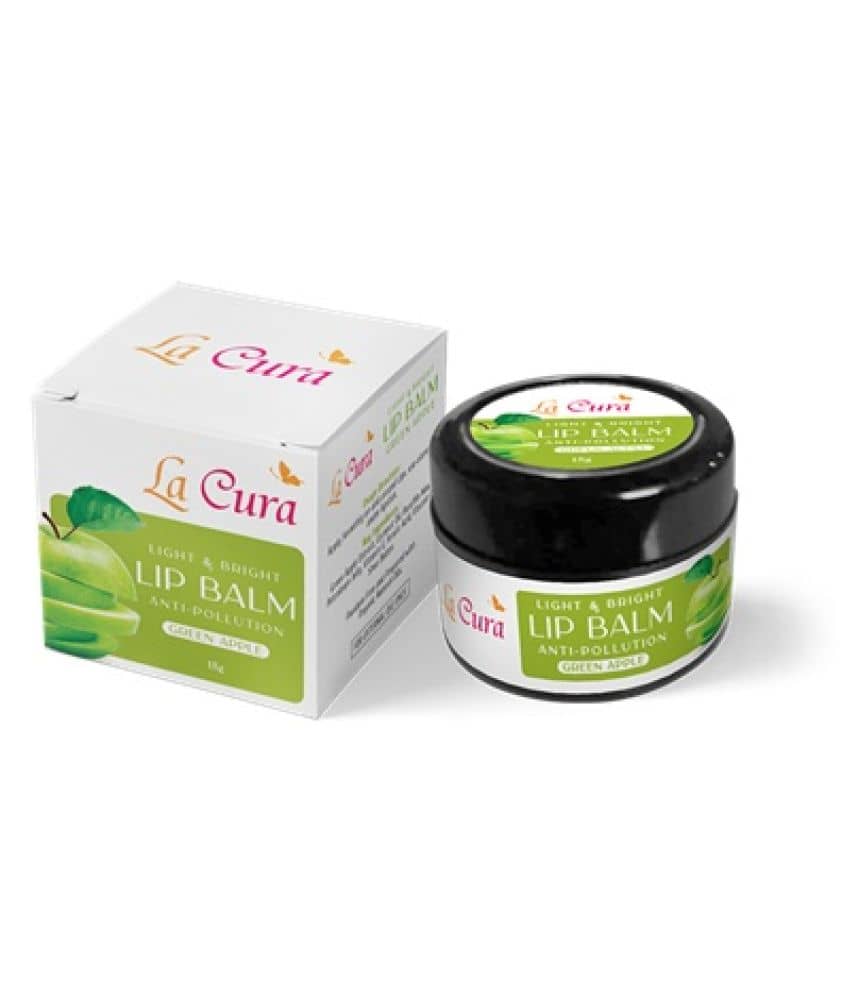 La Cura Light & Bright Paraben Free Lip Balm(Apple green Flavour)