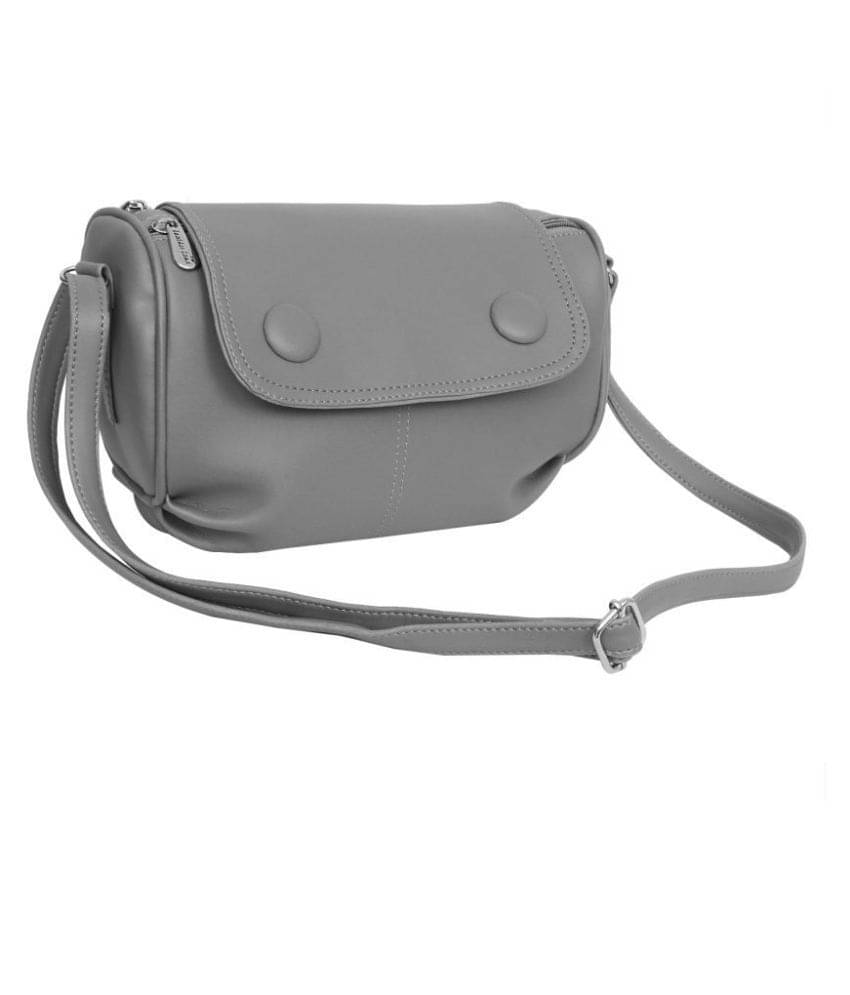     			Leather Land Sling Bag P.U. Set of 1 ( Gray )