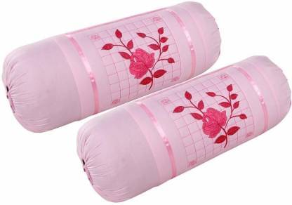 MAHALUXMI COLLECTION Pack of 2 Pink Pillow Cover (Size - 16 In X 35 In)     			MAHALUXMI COLLECTION Pack of 2 Pink Pillow Cover (Size - 16 In X 35 In)