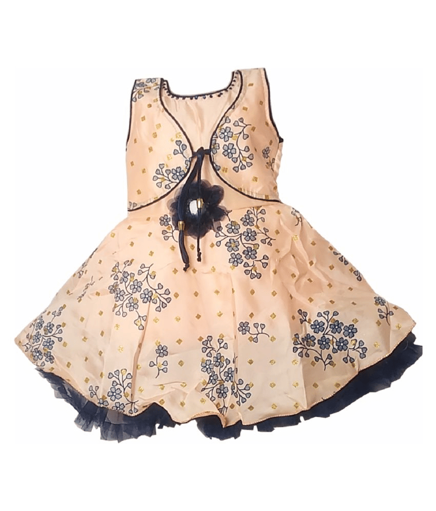     			harshvardhanmart Baby Girls Cotton Blend Frocks ( PeachPuff )