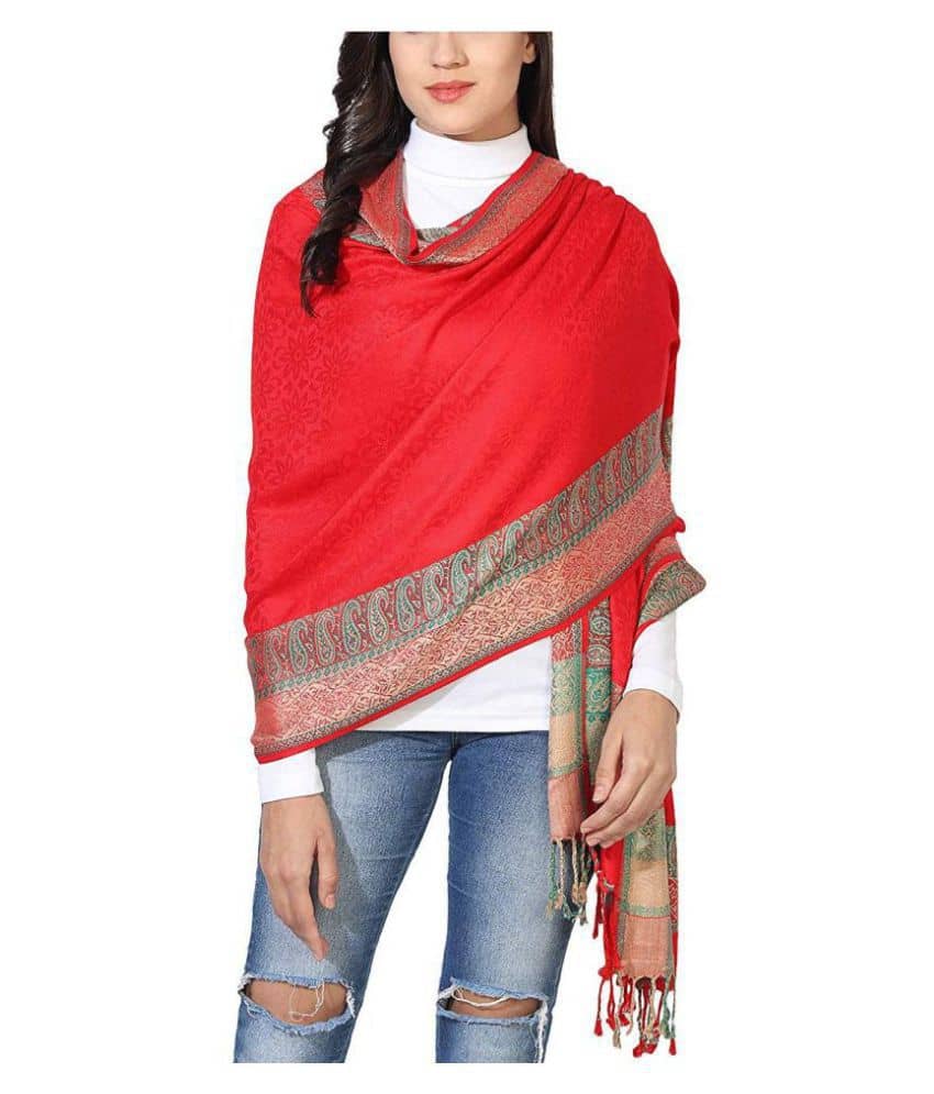 KASHMIRI Red Shawl - Dupattas & Shawls | Buy online on ZillyBuy