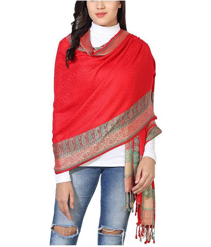 KASHMIRI Red Shawl - Dupattas & Shawls | Buy online on ZillyBuy