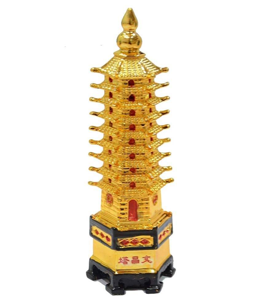 KESAR ZEMS FengShui 9 Level Pagoda Education Tower for Education and Career.(6 x 6 x 20 CM,Golden) KESAR ZEMS FengShui 9 Level Pagoda Education Tower for Education and Career.(6 x 6 x 20 CM,Golden)