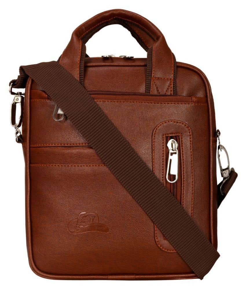 Leather World - Brown Solid Messenger Bags - Handbags | Buy online on ZillyBuy