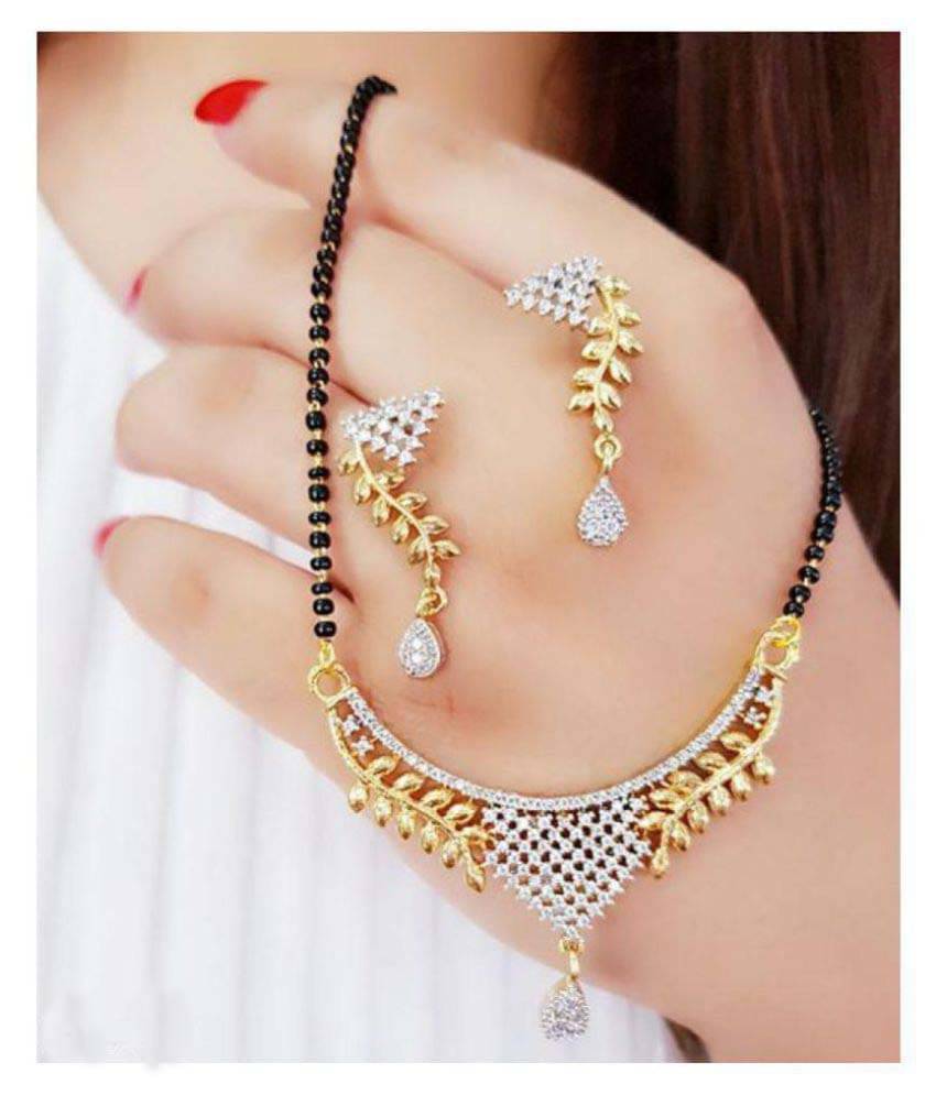 Navya Collections Combo if American Diamond Mangalsutra Set, floral Bracelet, Ring and Designer Watch Navya Collections Combo if American Diamond Mangalsutra Set, floral Bracelet, Ring and Designer Watch