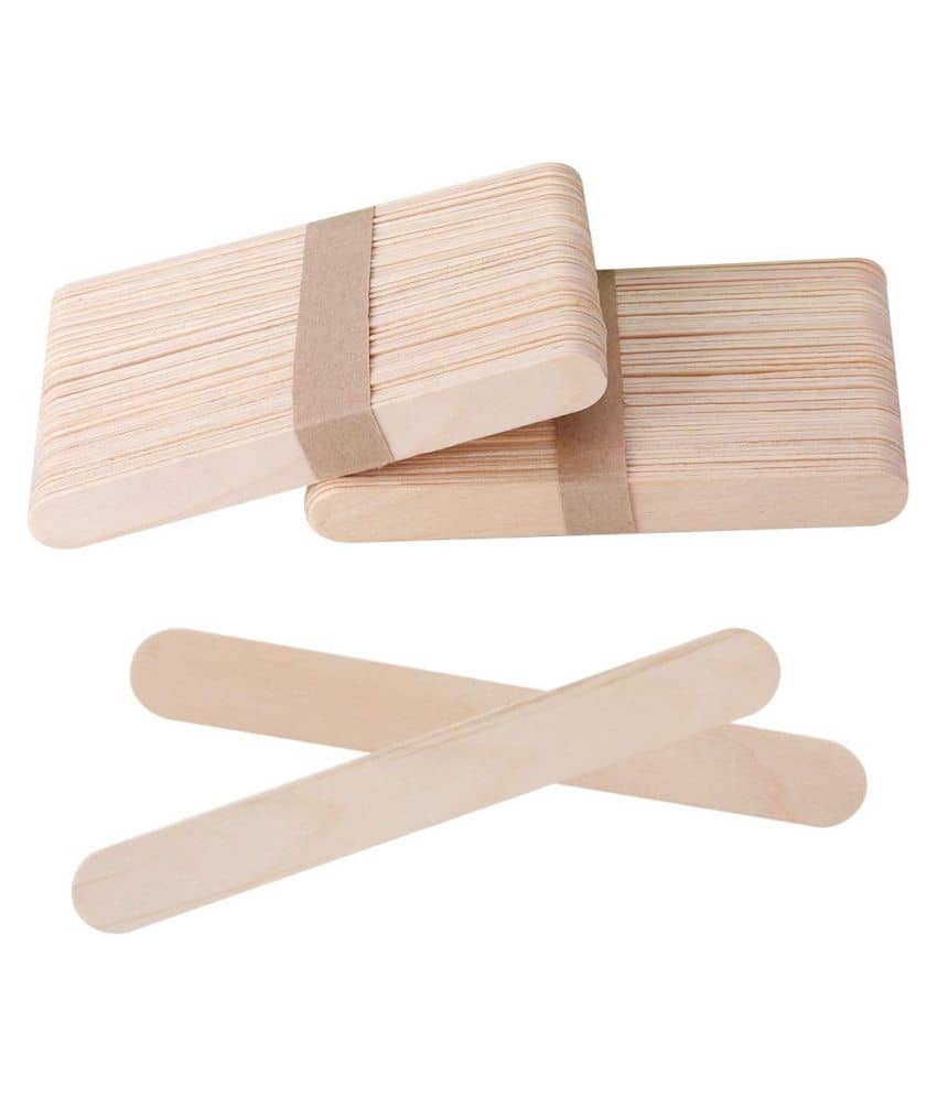 PRANSUNITA Natural Wooden Ice Cream Sticks for Craft & School Projects, Pack of 100 - Stationery | Buy online on ZillyBuy