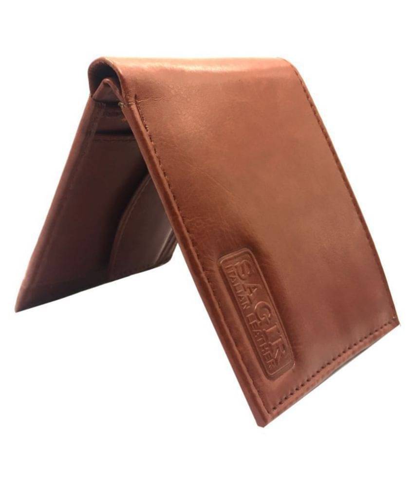 SAGIR ITALIAN LEATHER Faux Leather Tan Casual Regular Wallet SAGIR ITALIAN LEATHER Faux Leather Tan Casual Regular Wallet