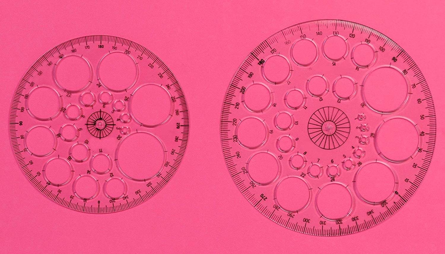     			Vardhman Pro Circle Protractor Set, Pack of 2 pcs with 25 & 18 Circle Drafting Engineering, Architecture Rulers