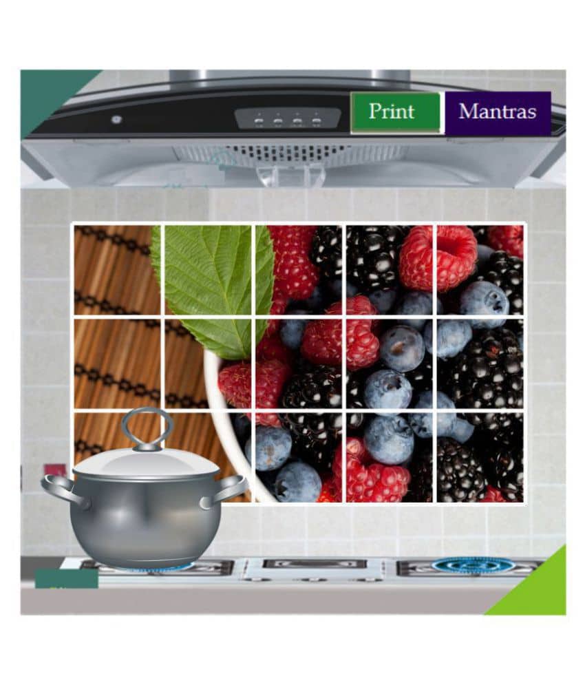 Asmi Collection Berry Fruits Wall Stickers for Kitchen Nature Sticker ( 60 x 90 cms )