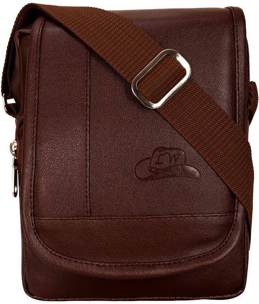 Leather World - Brown Solid Messenger Bag - Handbags | Buy online on ZillyBuy