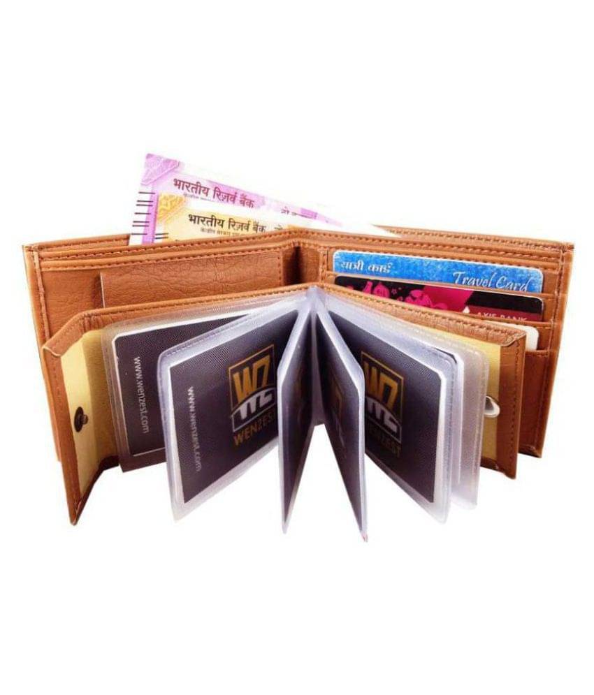     			WENZEST - Tan PU Men's Regular Wallet ( Pack of 1 )