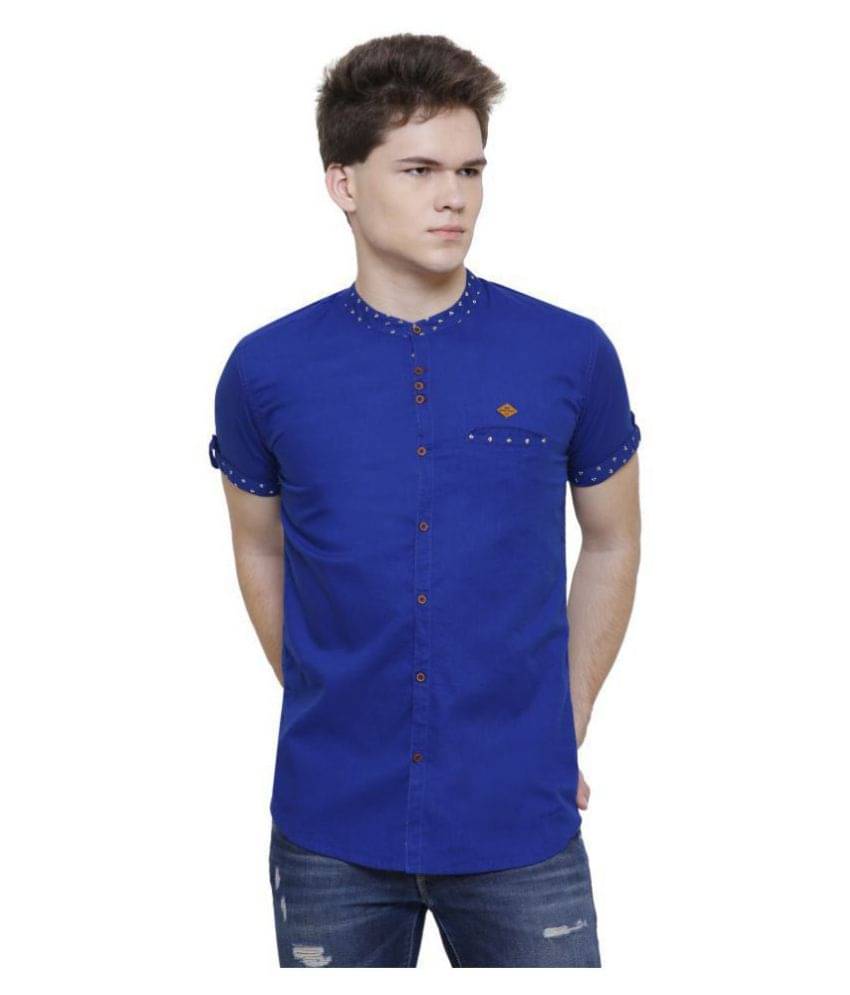     			Kuons Avenue Linen Blue Shirt